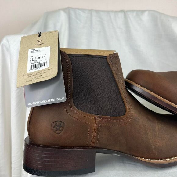 NWT Ariat Men\'s Booker Ultra Brown Round Toe Boots Size 14 main image 5
